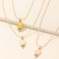 Bauhinia Lollipop Flower Bff Drop Oil Pendant Children's Necklace main image 3