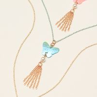 Children's Personality Creative Butterfly Tassel Girl Necklace main image 3