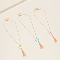 Children's Personality Creative Butterfly Tassel Girl Necklace main image 4