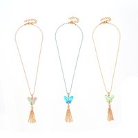 Children's Personality Creative Butterfly Tassel Girl Necklace main image 6