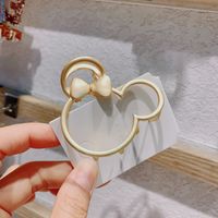 Hot Selling Fashion Metal Matte Lady Mouse Hollow Flower Hair Clip main image 5