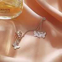 Hot Selling Schmetterling Anhänger Kreative Retro Einfache Silber Metall Ohrringe main image 3
