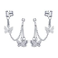 Hot Selling Alloy Butterfly Pendant  Creative Retro Simple Silver Metal Earrings main image 6