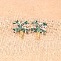 Hot Selling Diamond Leaf  Exaggerated Palm Tree Earrings main image 6