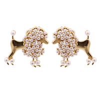 Hot Selling Creative Pearl Puppy Animal Earrings Wholesale main image 1