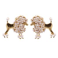 Hot Selling Creative Pearl Puppy Animal Earrings Wholesale main image 2