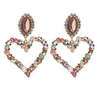 Hot Selling Fashion Heart-shaped Diamond Earrings Wholesale main image 2