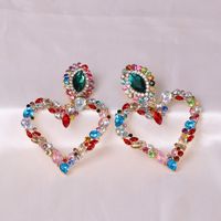 Hot Selling Fashion Heart-shaped Diamond Earrings Wholesale main image 4