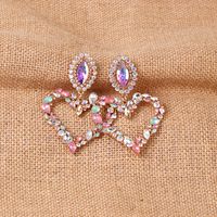 Hot Selling Fashion Heart-shaped Diamond Earrings Wholesale main image 5
