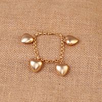 Retro Heart-shaped Exaggerated Matte Gold Metal  Bracelet For Women main image 5