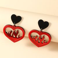 Hot Selling Fashion Personality Exaggerated Hollow Love Flame Earrings main image 4
