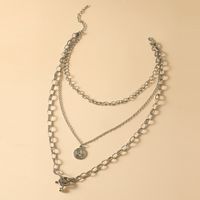 Fashion New Coin Portrait Round Ball New Wild Exaggerated Multi-layer Clavicle Chain main image 4