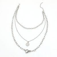 Fashion New Coin Portrait Round Ball New Wild Exaggerated Multi-layer Clavicle Chain main image 5