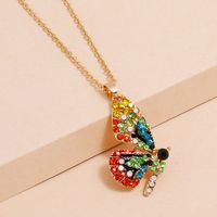 Fashion New Retro Trend Exaggerated Butterfly Creative Niche Diamond Necklace main image 3