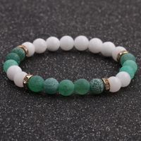 New Hot-selling Accessories 8mm Porcelain White Stone Weathered Stone Beaded Copper Bracelet main image 3