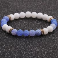 New Hot-selling Accessories 8mm Porcelain White Stone Weathered Stone Beaded Copper Bracelet main image 6