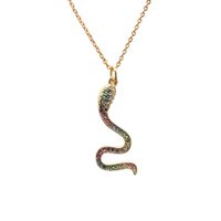 Hot-selling Fashion Items New Micro-inlaid Zircon Gold Snake Copper Necklace main image 4