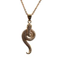 Hot-selling Fashion Items New Micro-inlaid Zircon Gold Snake Copper Necklace main image 5
