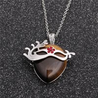 Fashion Geometric Ethnic Style Stainless Steel Chain Men And Women's Tiger Eye Pendant Necklace main image 1