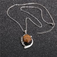 Fashion Geometric Ethnic Style Stainless Steel Chain Men And Women's Tiger Eye Pendant Necklace main image 4