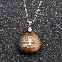 Fashion Geometric Ethnic Style Stainless Steel Chain Men And Women's Tiger Eye Pendant Necklace main image 6