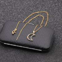 New Simple Star Fashion Moon Copper Pendant Necklace For Women main image 3