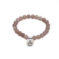 Hot-selling Fashion New 8mm Pine Lime Agate Buddha Head Bracelet For Women main image 3