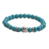 Hot-selling Fashion New 8mm Pine Lime Agate Buddha Head Bracelet For Women main image 4