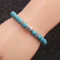 Hot-selling Fashion New 8mm Pine Lime Agate Buddha Head Bracelet For Women main image 6