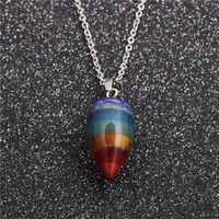 Geometric Type Ethnic Style Pendant Stainless Steel Chain Seven Chakra Pendant Sweater Chain Necklace main image 4