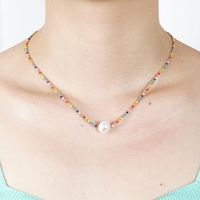 Nische Barock Stil Natürliche Süßwasser Perle Anhänger Lange Farbe Reis Perlen Halskette Für Frauen main image 2