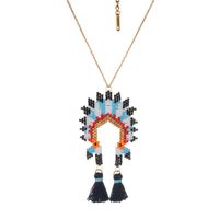 Ethnic Style Wild Beaded Rice Bead Woven Indian Chief Hat Necklace main image 6