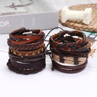 Punk Style Retro Multi-layer Leather 10 Piece Set Braided Bracelet Hand Rope main image 3