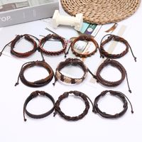 Punk Style Retro Multi-layer Leather 10 Piece Set Braided Bracelet Hand Rope main image 5