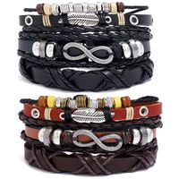 Hot-selling Retro Braided Cowhide Bracelet Three-piece Set main image 1