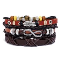 Hot-selling Retro Braided Cowhide Bracelet Three-piece Set main image 6