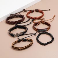 Fashion New Multi-layer Woven Retro Cowhide Simple  Believe Leather Bracelet main image 6