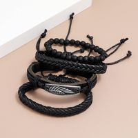 Fashion Creative New Hand-woven Cowhide Four-piece Leather Bracelet main image 3