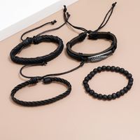 Fashion Creative New Hand-woven Cowhide Four-piece Leather Bracelet main image 4