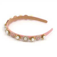 Hot Selling Fashion Pearl Pink Wind Handmade Geometric Headband main image 6