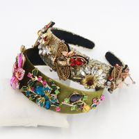 Hot Selling Fashion Personality Bee Flower Dot Diamond Metal Headband main image 2