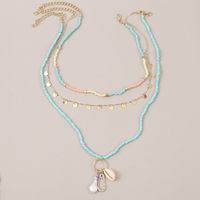 Bohemian Style Multi-layer Woven Shell Rice Bead Trend Pearl Pendant Necklace Jewelry main image 1