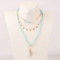 Bohemian Style Multi-layer Woven Shell Rice Bead Trend Pearl Pendant Necklace Jewelry main image 4