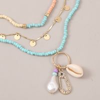 Bohemian Style Multi-layer Woven Shell Rice Bead Trend Pearl Pendant Necklace Jewelry main image 5