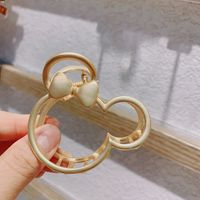 Hot Selling Fashion Metal Matte Lady Mouse Hollow Flower Hair Clip sku image 1