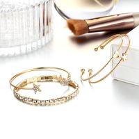Fashion New  Simple Diamond Crystal Star Moon Four-piece  Alloy Bracelet Wholesale sku image 1