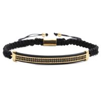 New Hot-selling 6mm Frosted Stone Crown Three-cut Round Leather Strap Beaded Copper Bracelet For Women sku image 9
