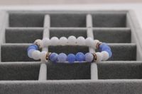 New Hot-selling Accessories 8mm Porcelain White Stone Weathered Stone Beaded Copper Bracelet sku image 9