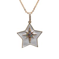 Nouveau Collier Pendentif En Cuivre Avec Zircon Micro-incrusté Géométrique Et Étoile À Six Branches sku image 4