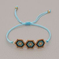 Hot Sale Fashion Simple Wild Geometric Ethnic Style Rice Bead Braided Bracelet sku image 1